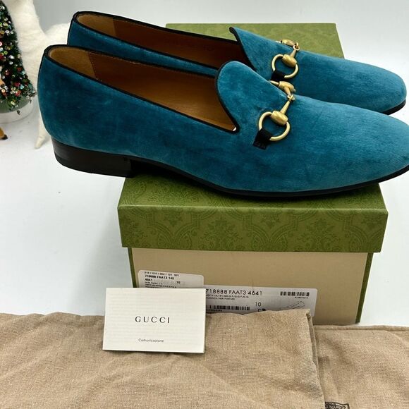 Men’s Gucci horse bit velvet loafers size 10 made in Italy - Picture 3 of 10